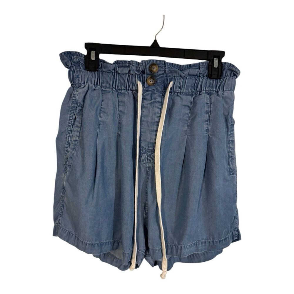 Zenana Shorts Women’s Size L Ruffles Paper Bag Waist 100% Lyocell Relaxed